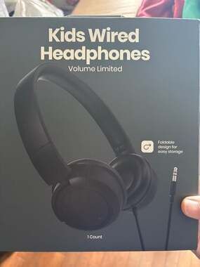Gems Kids Wired On-Ear Headphones Volume Limited Black